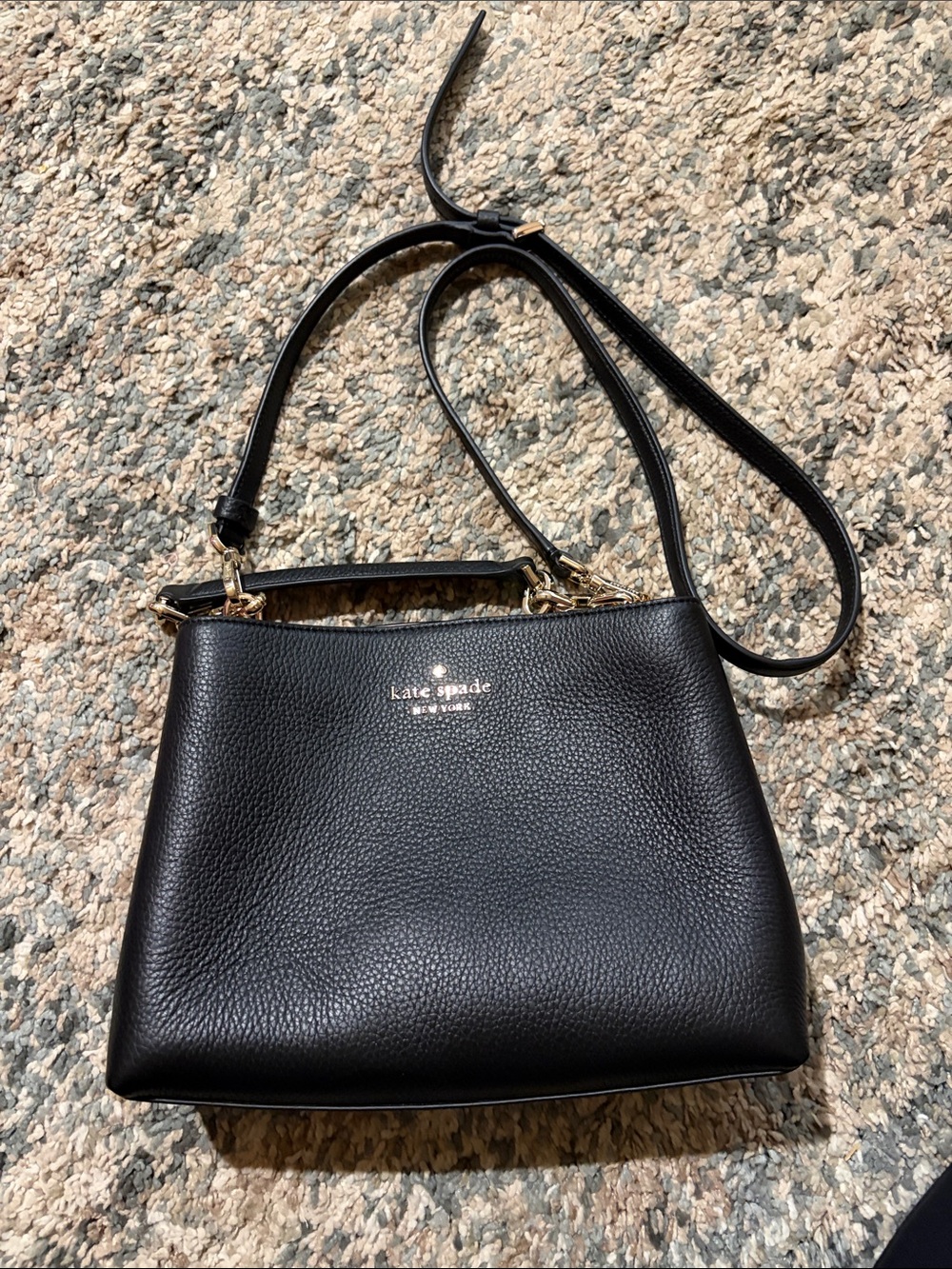kate spade Black Pebbled Leather Top-Handle Crossbody